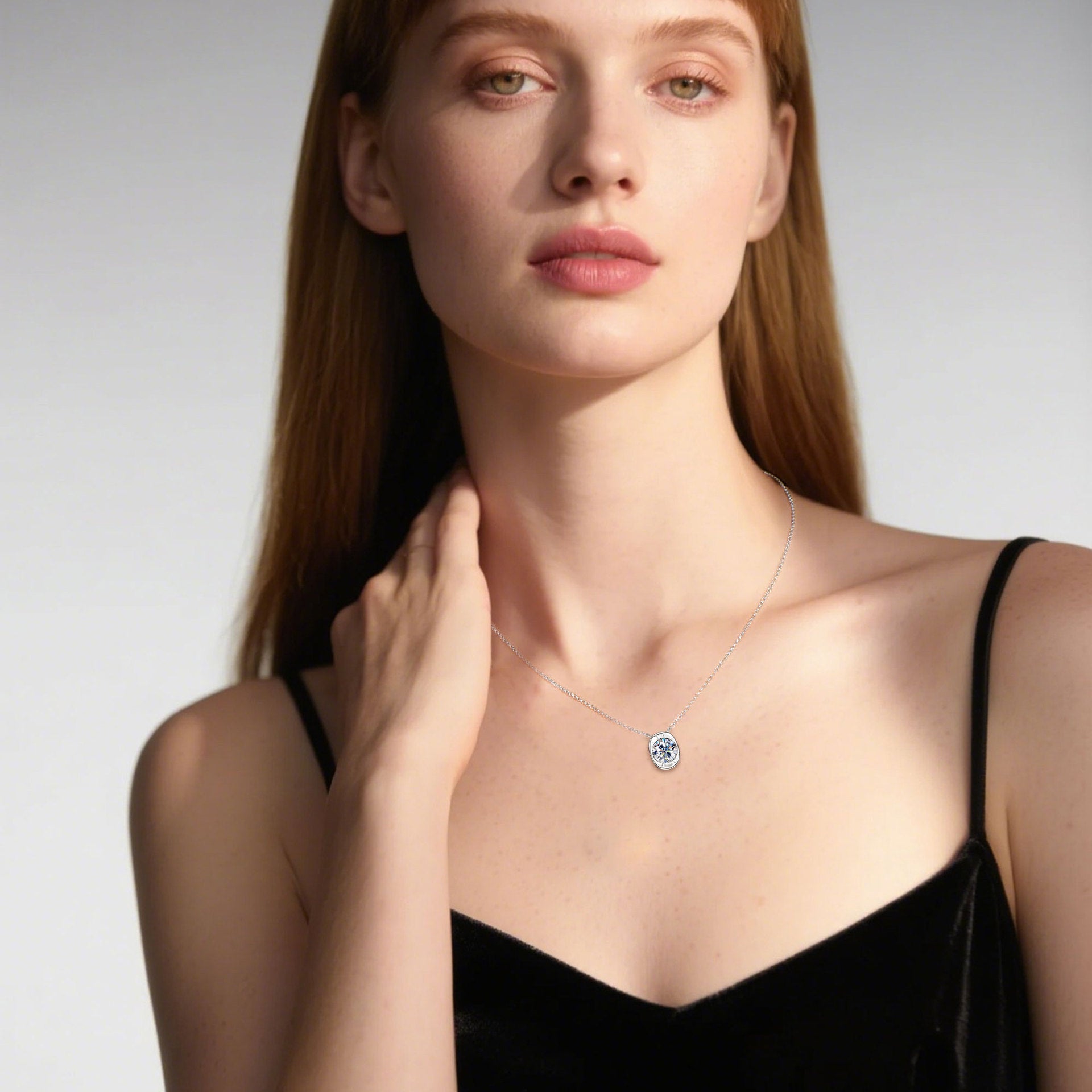2 CT Moissanite Diamon Pendent Necklace -S925 Sterling Silver Ingot Luxury Jewelry Gift