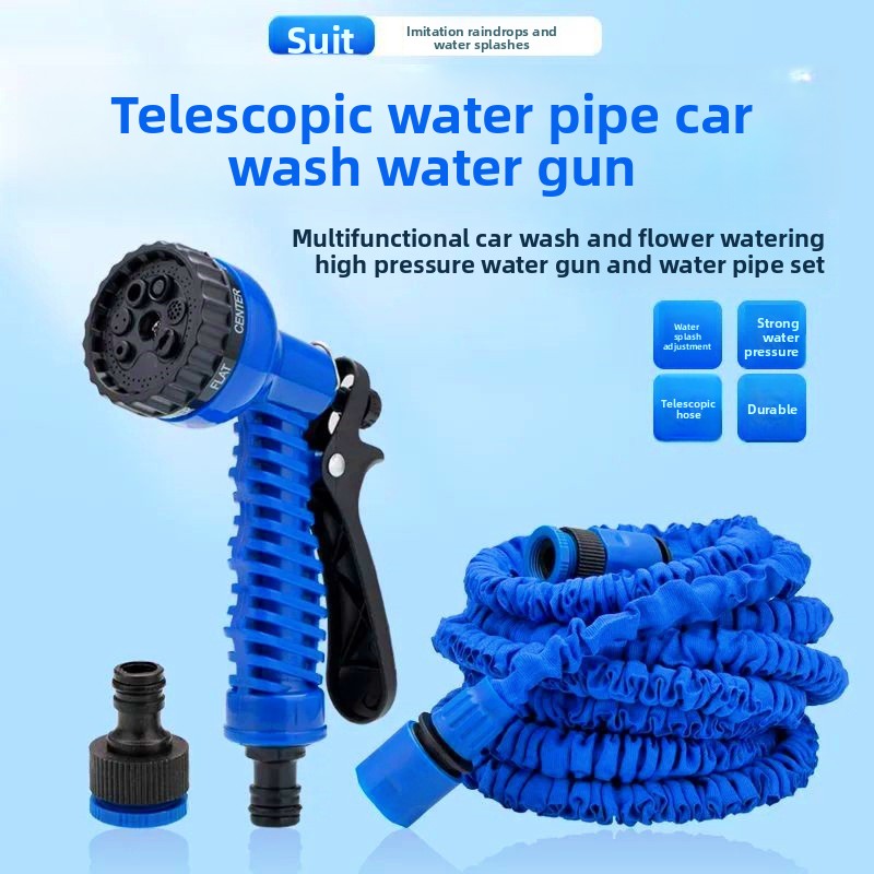 Professional Expandable Garden Hose – Heavy-Duty Telescopic PVC Water Pipe with 7-Pattern Precision Spray Gun & Quick-Connect System