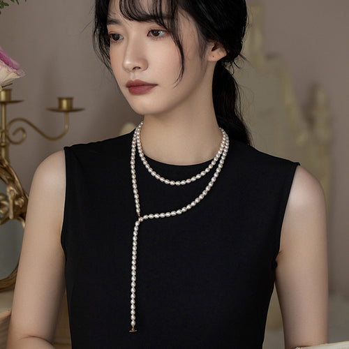 "Artisan-Crafted Double-Strand Freshwater Pearl Statement Necklace"