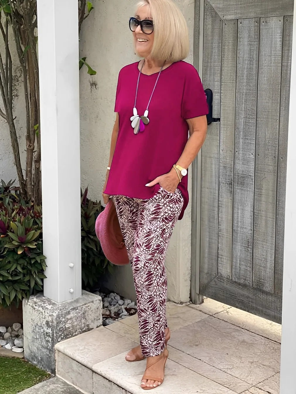 Coastal Vista 3D Printed Matching Set| Relaxed Long Sleeve & Trousers Loungewear