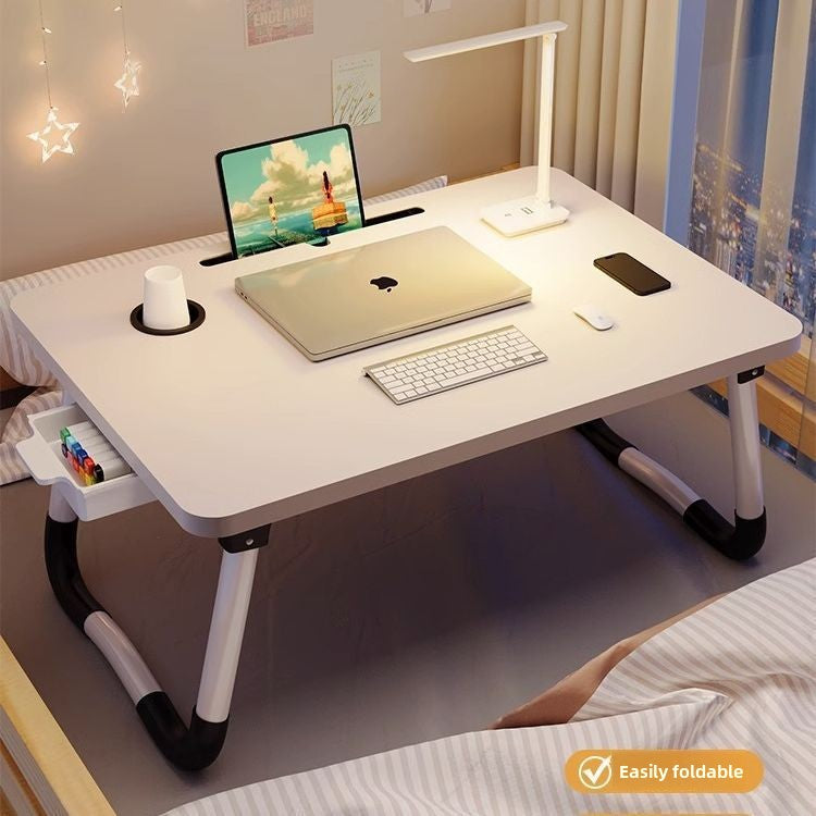 Foldable Bed Table with Storage Options