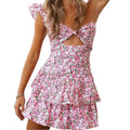 Floral Print One-Shoulder Dress